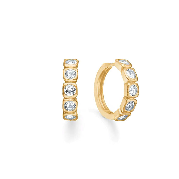 Studio Z - Elera creoler forgyldt sølv med sten - 7217957