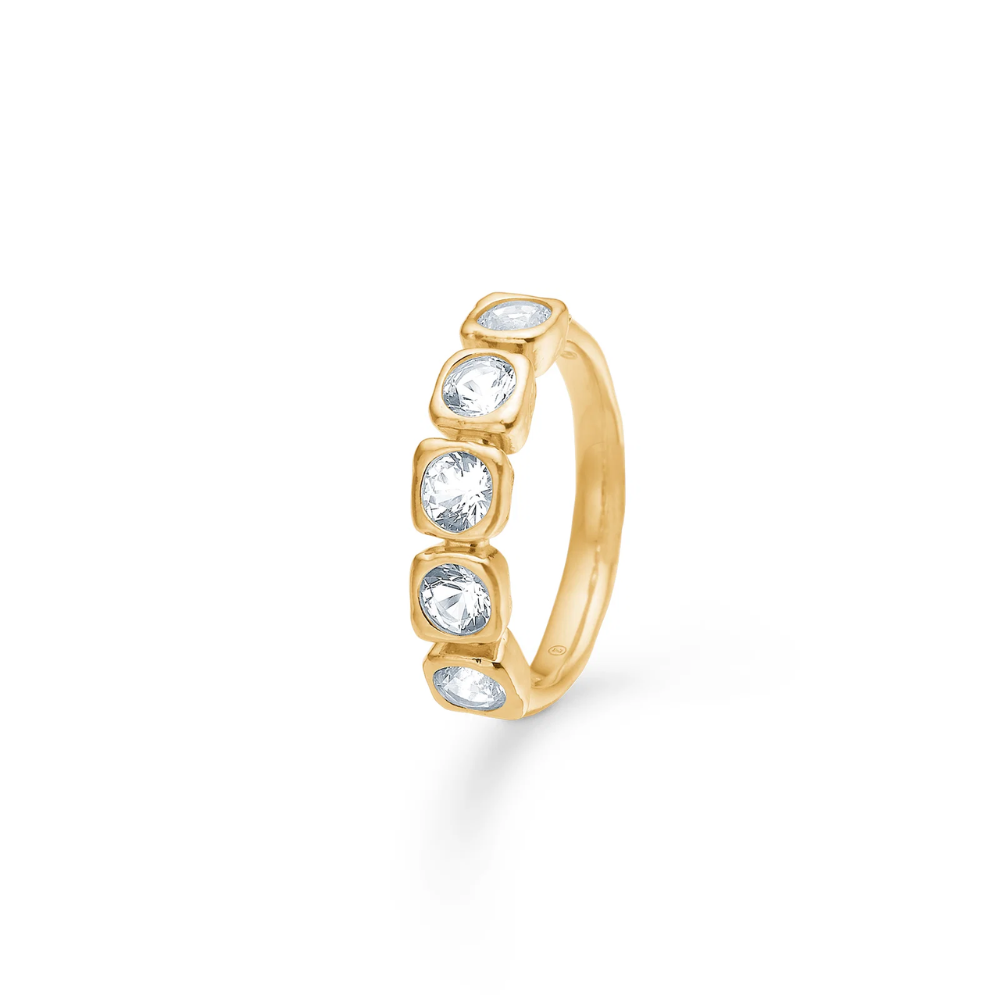 Studio Z - Elera ring i forgyldt sølv store zirkonia - 7247956
