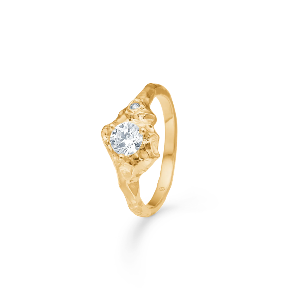 Studio Z - Veil ring i forgyldt med stor zirkonia - 7247968