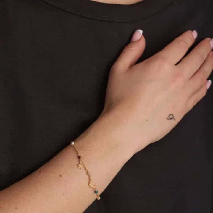 Studio Z - Starlight forgyldt sølv armbånd med motiver og sten - 7256441