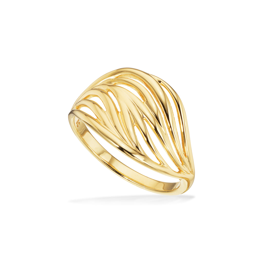 Scrouples - Wave ring i guldbelagt sølv - 729052