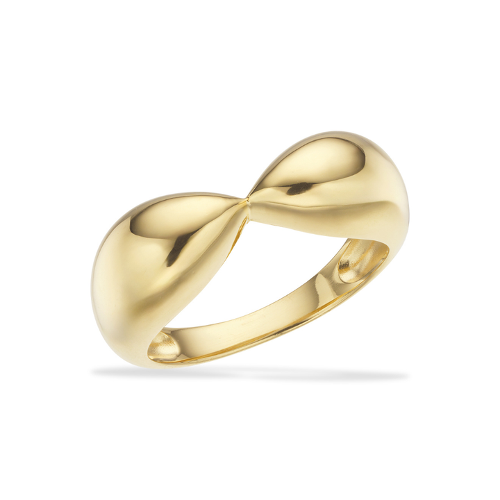 Scrouples - Tear Drop ring i Guldbelagt sølv  - 730092