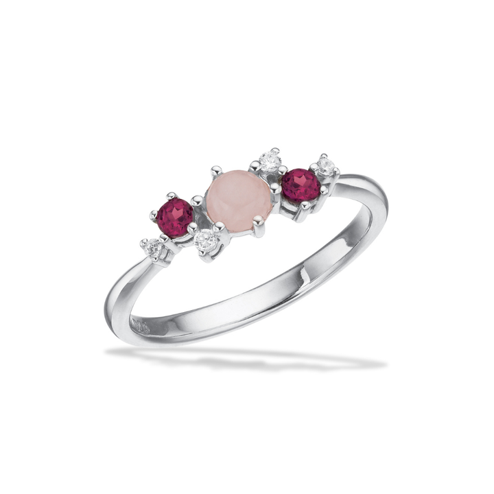 Scrouples - Farverig sterling sølv ring med Rosa Qvartz - 730662