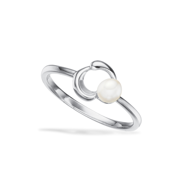 Scrouples - cirkel ring i Sterling sølv med ferskvandsperle - 730872