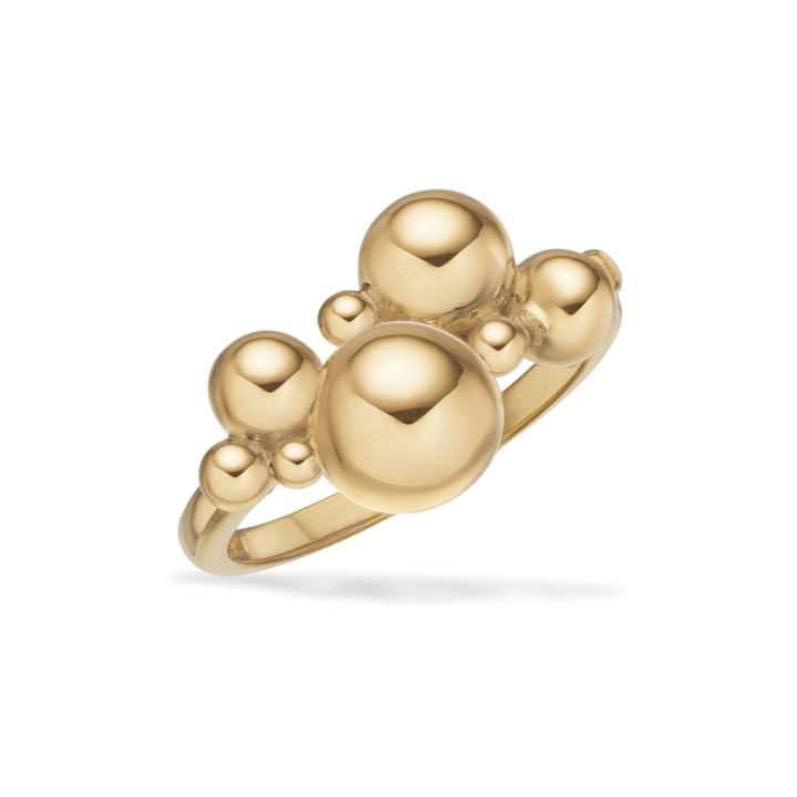 Scrouples - Blank poleret kuglering i guldbelagt sølv - 731102