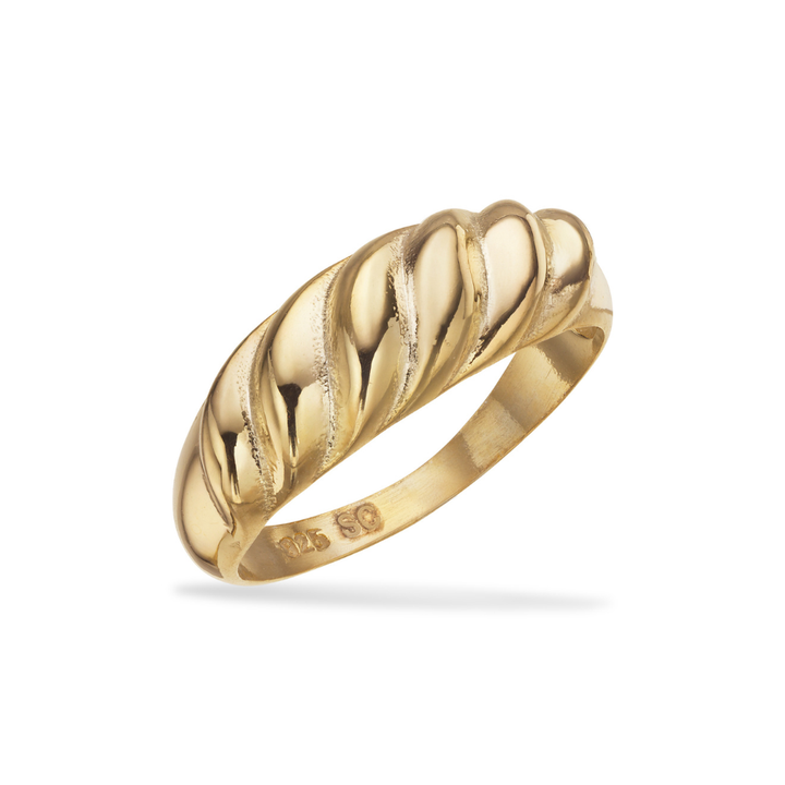 Scrouples - Snoet guldbelagt sølv ring - 731252