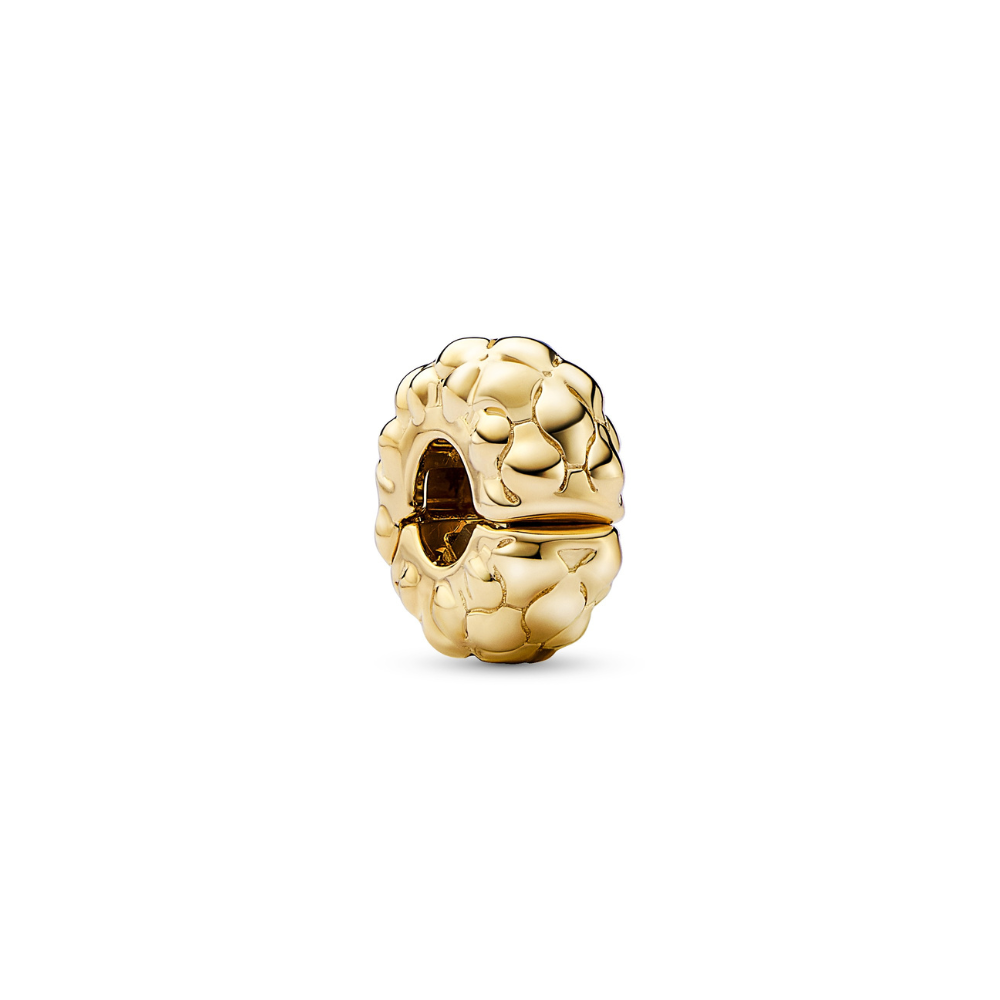 Pandora - Klemmeled charm med tekstur i forgyldt - 762716c00