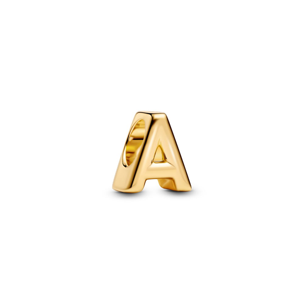 Pandora - Forgyldt A bogstav charm - 763947c00