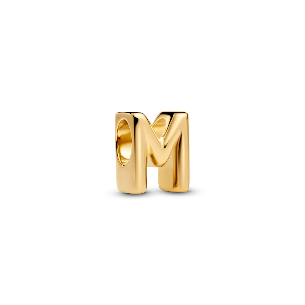 Pandora - Forgyldt M bogstav charm - 763959c00