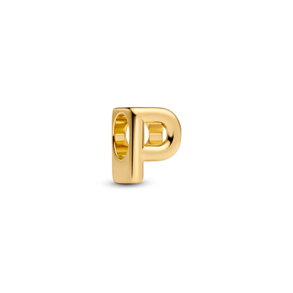 Pandora - Forgyldt P bogstav charm - 763962c00