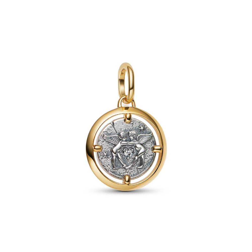Pandora - Amor Medaljon charm i sølv og forgyldt - 764088c01