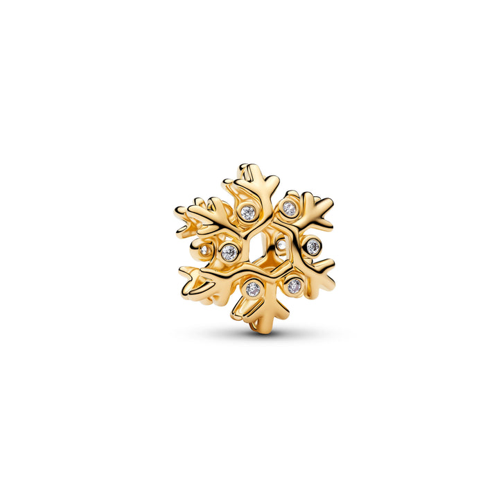 Pandora - Snefnug charm i guldbelagt med sten af zirkonia - 764249c01