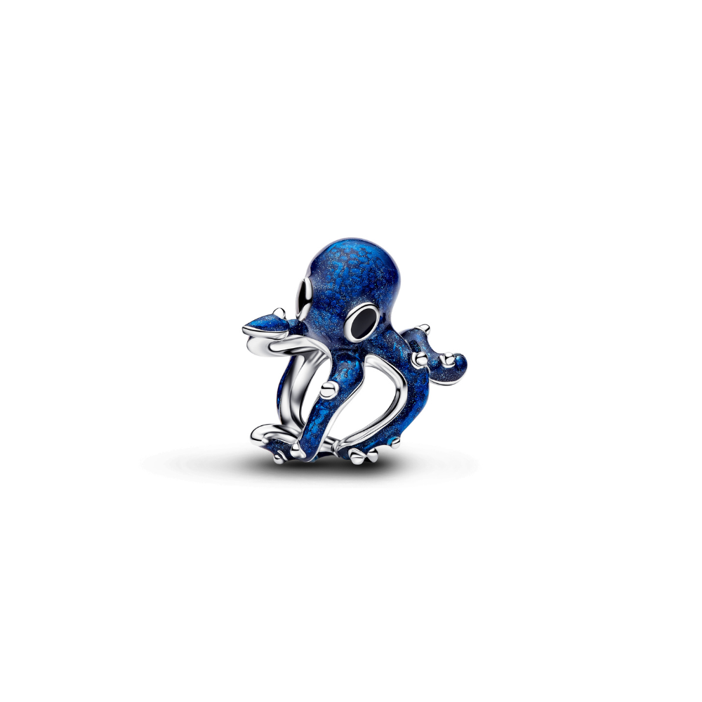 Pandora - Blå Blæksprutte charm i sølv - 794706c01