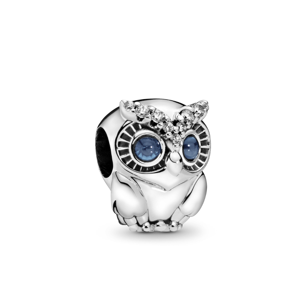 Pandora - Sparkling owl charm i sølv - 798397nbcb