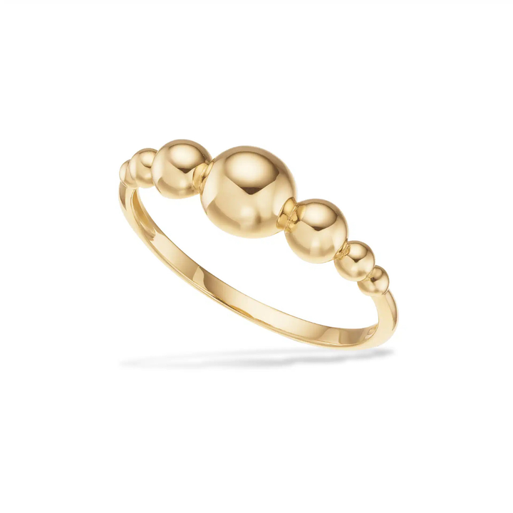 Scrouples - 8 karat guld blank poleret kugle ring - 715523
