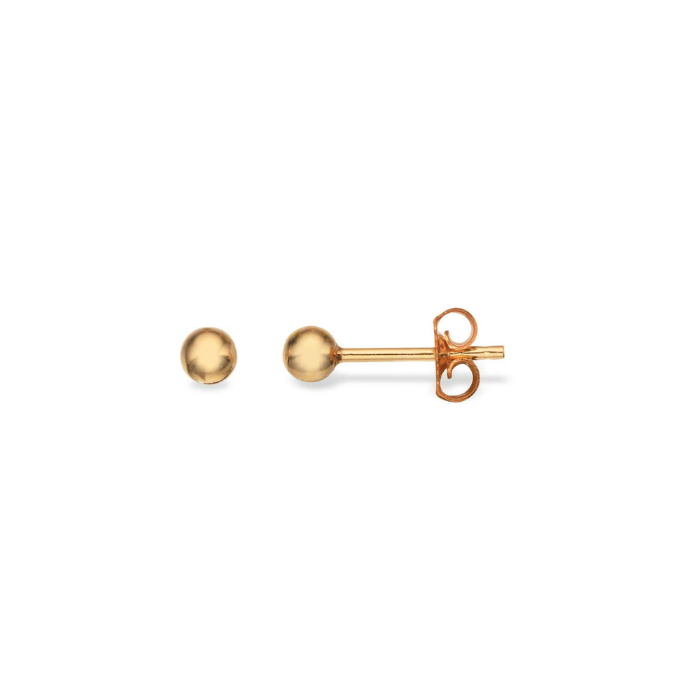 Scrouples - 8 karat Guld kugle ørestikker, 3mm - 9353s
