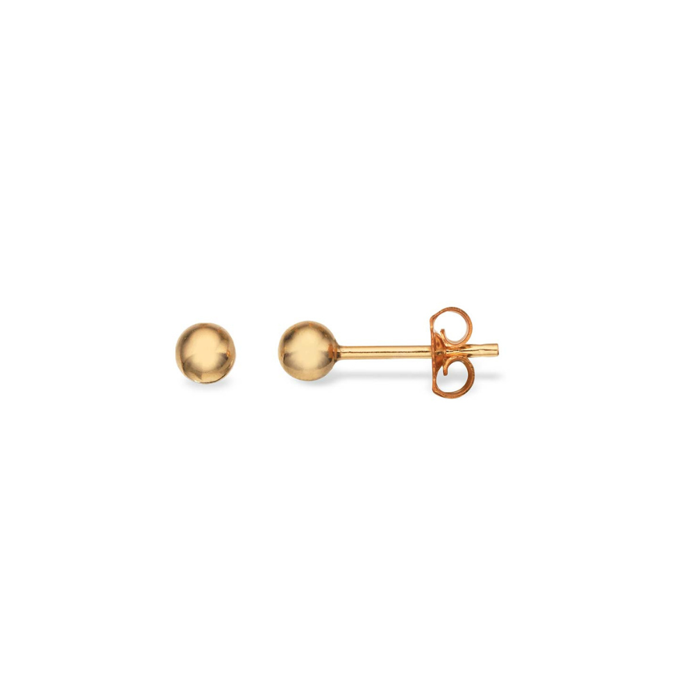Scrouples - 8 karat Guld kugle ørestikker, 4mm - 9363s