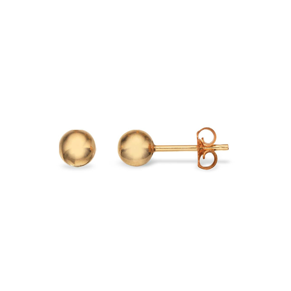 Scrouples - 8 karat Guld kugle ørestikker, 6mm - 9383s