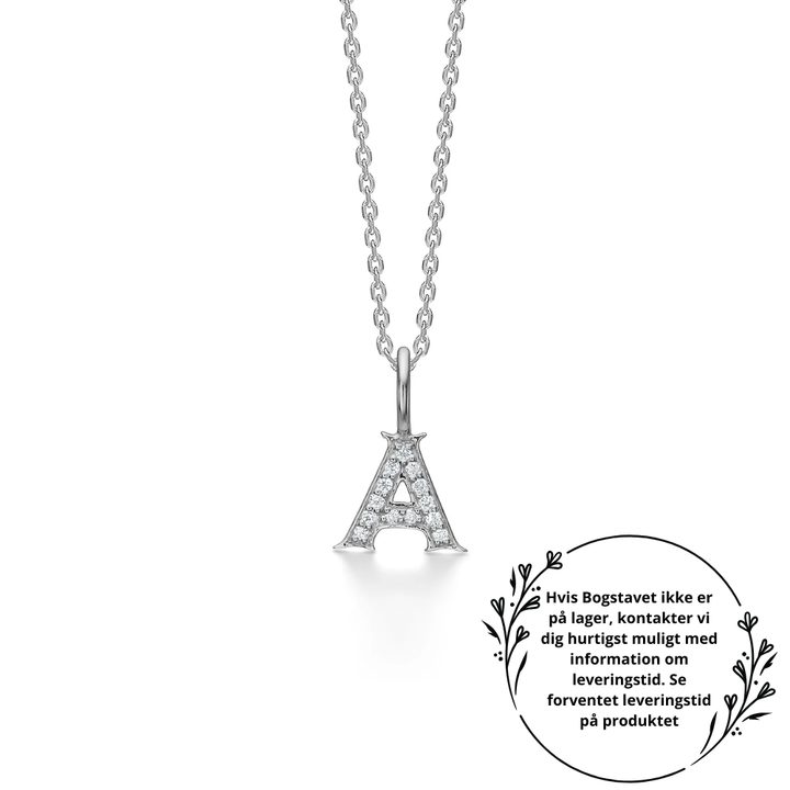 Mads Z - Tender Love Halskæde med bogstav vedhæng med sten - 2126100