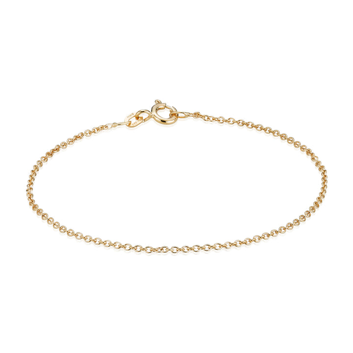 BNH - Rund anker guld / hvidguld armbånd med fjederringslås lås