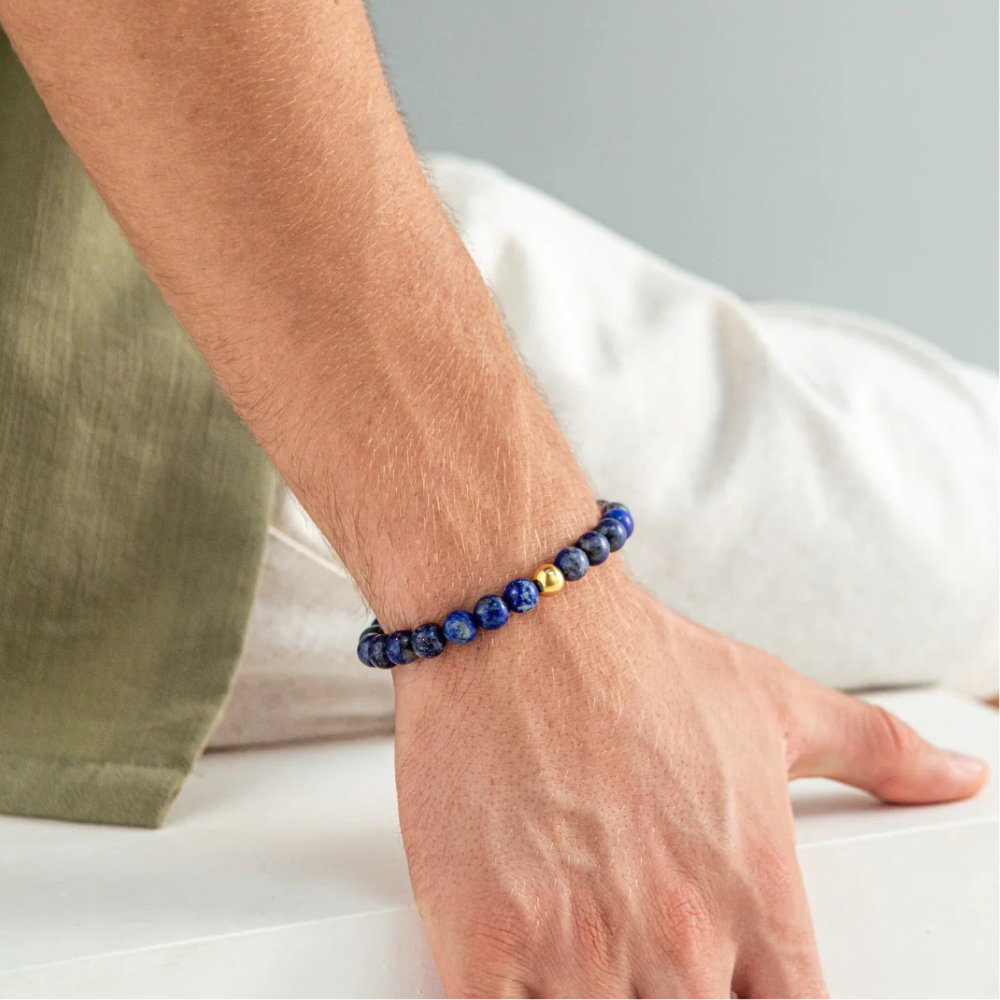 Alexander Lynggaard - Braided Armbånd med Blå Lapis, 8mm - b00163