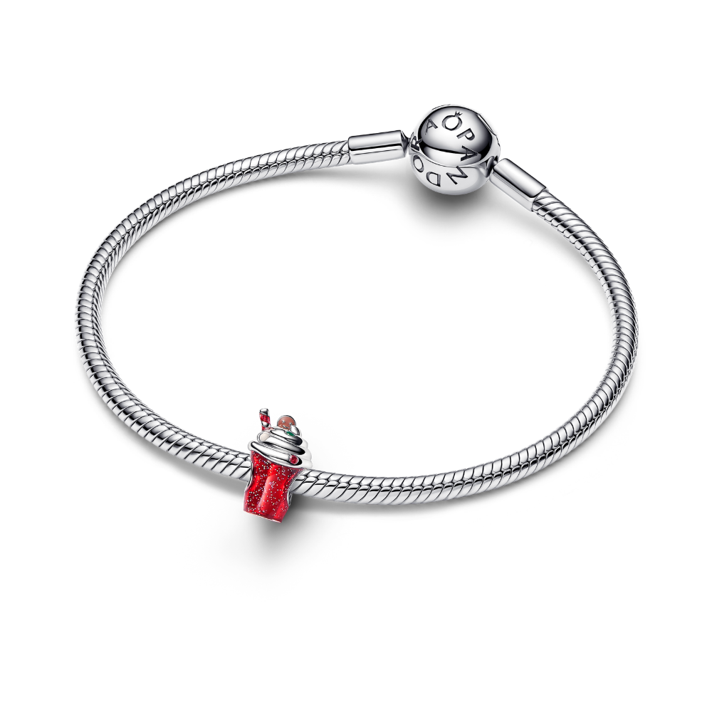 Pandora - Honningkage juledrik charm i sterling sølv med emalje og farvede sten - 795062c01