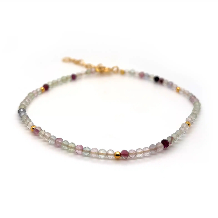 Scrouples - Guldbelagt sølv armbånd med sten af Fluorit - 39852a,m