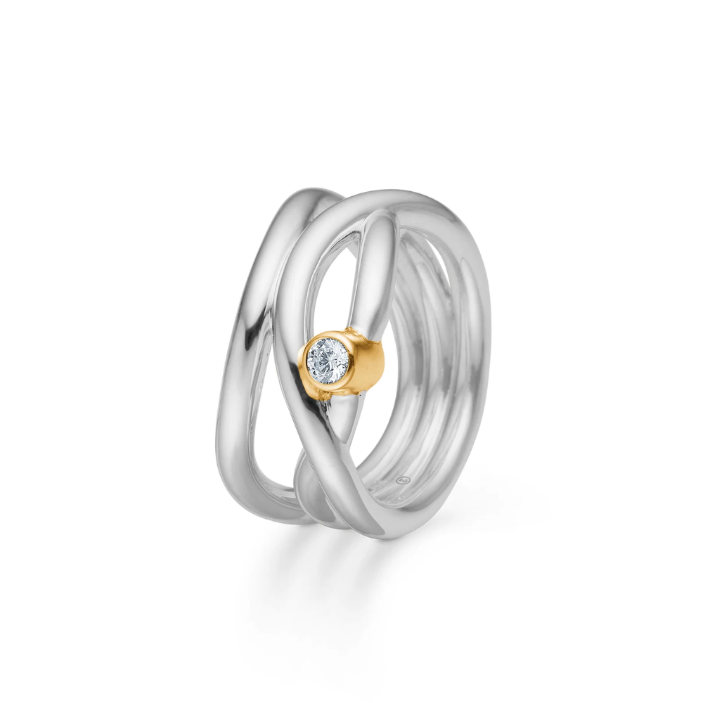Mads Z - Astrid sølv og guld ring med zirkonia - 2147183