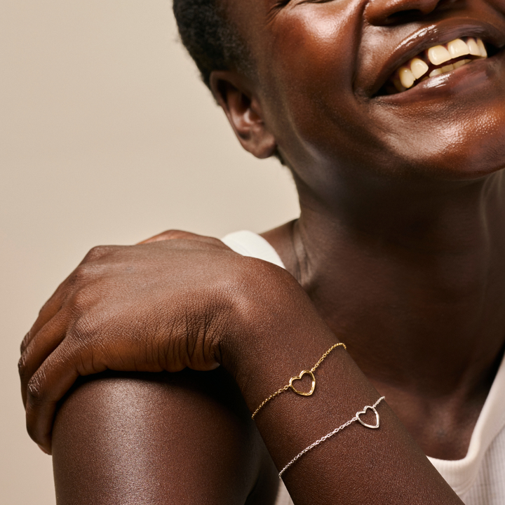 Enamel - Organic Heart armbånd i forgyldt - B112GM