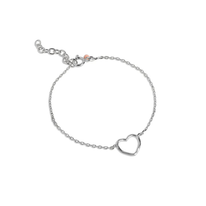 Enamel - Organic Heart armbånd i sølv - B112SM