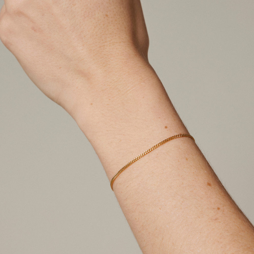 Enamel - Curb Chain armbånd i forgyldt sølv - B123G