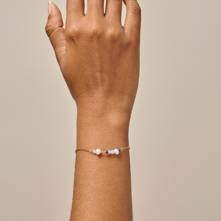 Enamel - Sofia Marine armbånd i forgyldt - B136G-Marine