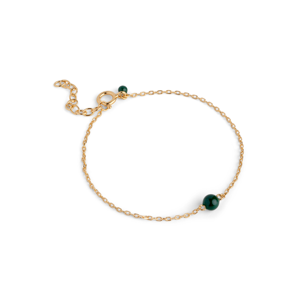 Enamel - Balloon Petrol Green armbånd i forgyldt sølv - B140G