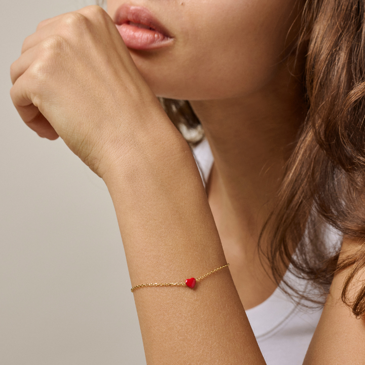 Enamel - Amore armbånd i forgyldt - B141G-Red