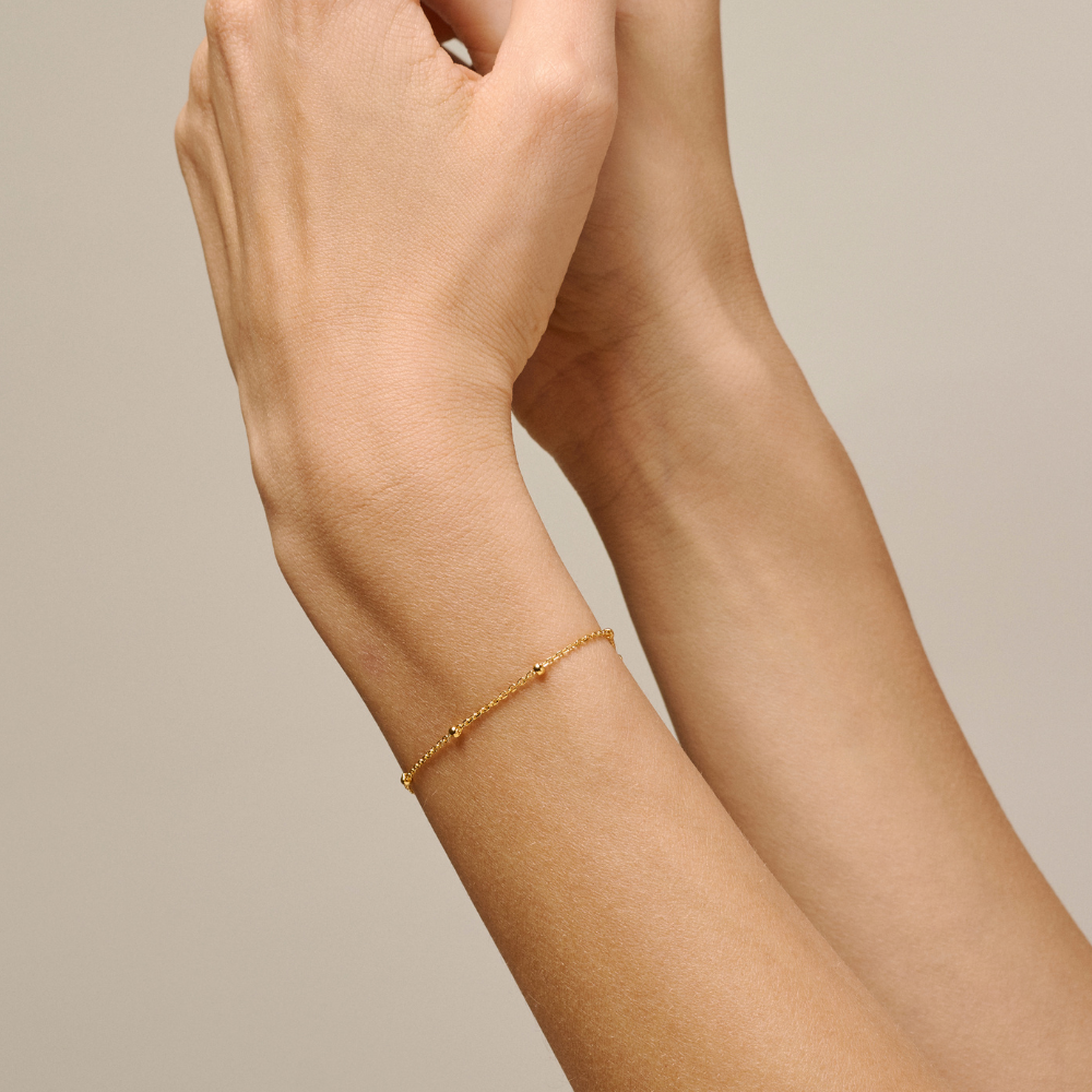 Enamel - Beaded Chain armbånd i forgyldt - B153G