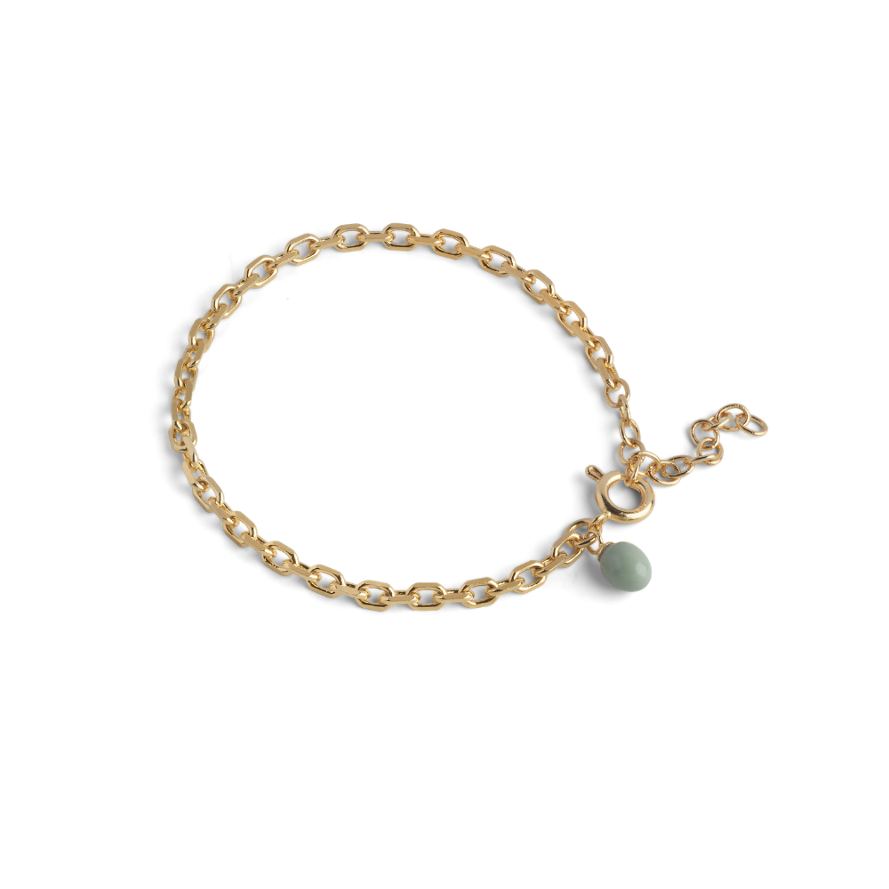 Enamel - Significant Sage armbånd i forgyldt messing - B161GB-Sage