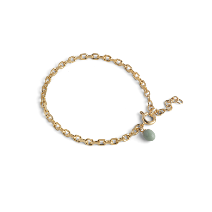 Enamel - Significant Sage armbånd i forgyldt messing - B161GB-Sage