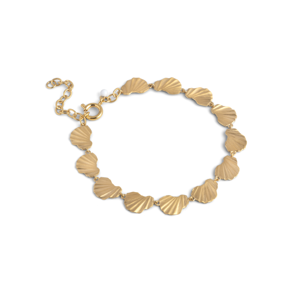 Enamel - Wave Chunky armbånd i forgyldt messing - B162GB