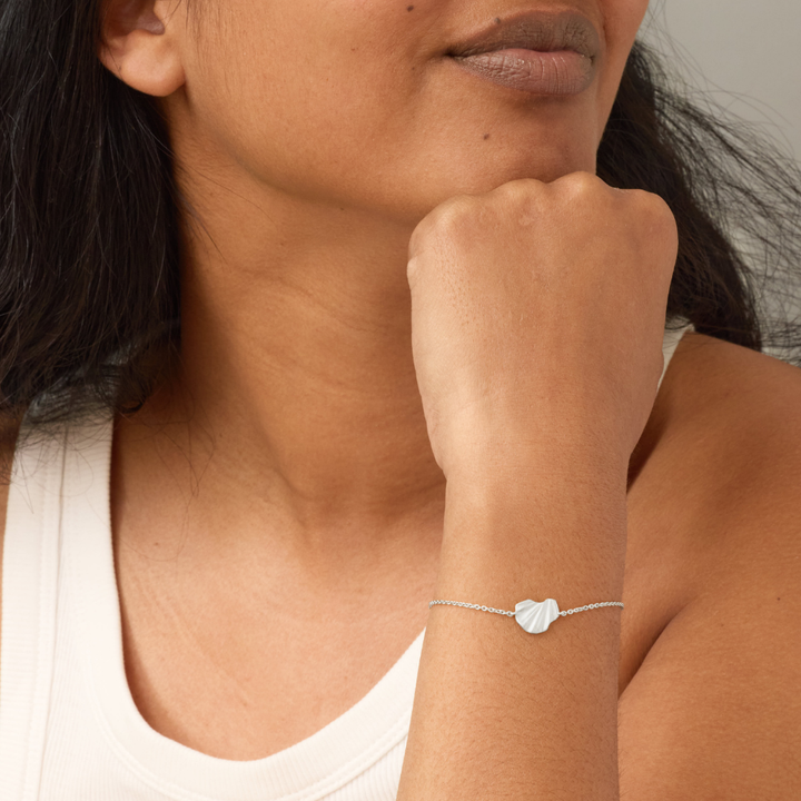 Enamel - Wave armbånd i forsølvet messing - B163SB