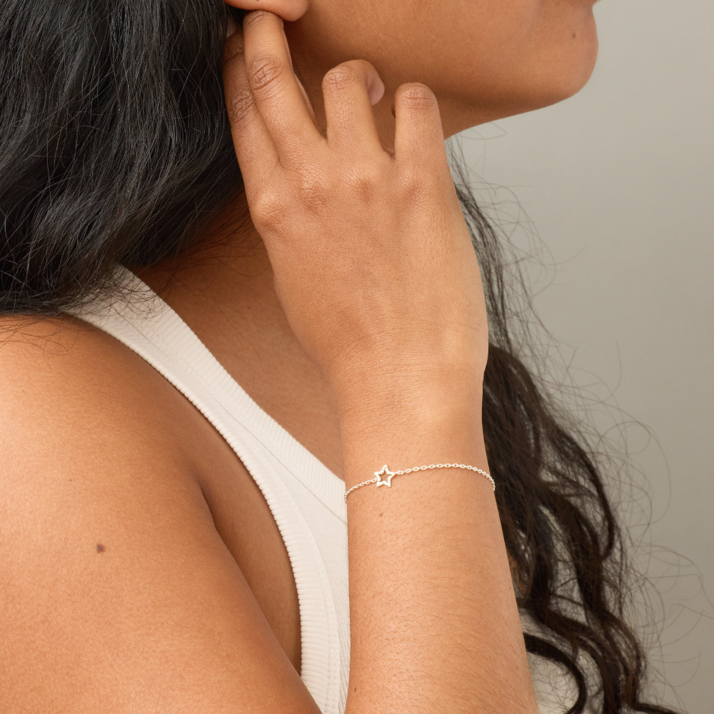 Enamel - Organic Star armbånd i forsølvet messing - B168SB