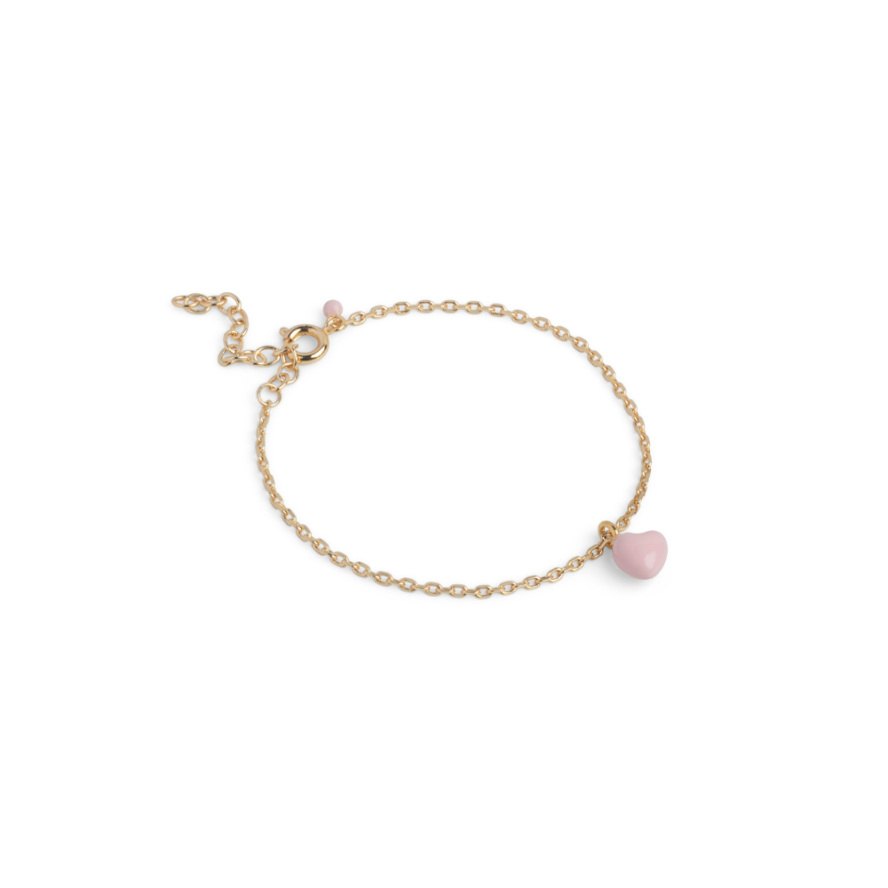 Enamel - Grand Amore Soft Rose armbånd i forgyldt messing - B173GB-SoftRose