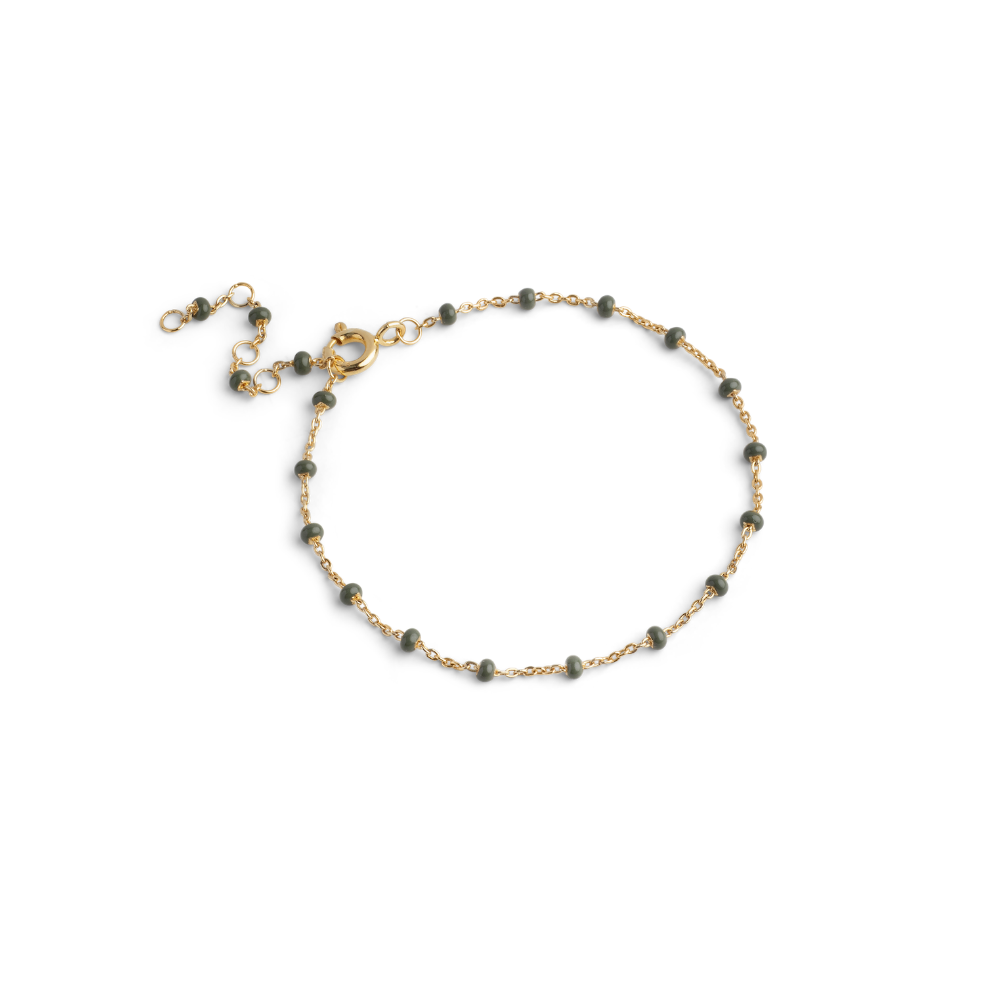Enamel - Lola Khaki armbånd i forgyldt messing - B66GB-Khaki