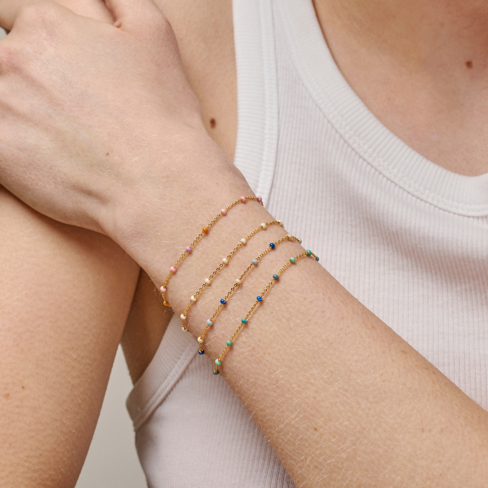 Enamel - Lola Marine armbånd i forgyldt - B66G_2-Marine