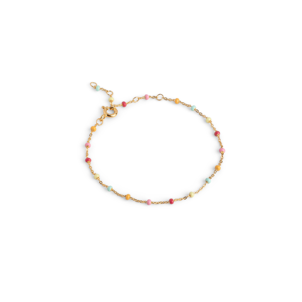 Enamel - Lola Rainbow armbånd i forgyldt - B66G_2-Rainbow