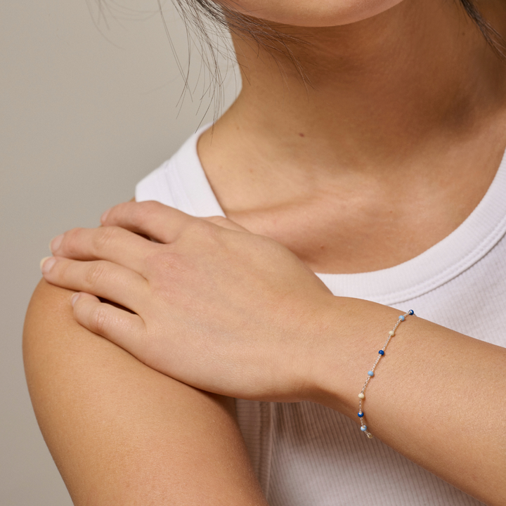 Enamel - Lola Marine armbånd i sølv - B66S_2-Marine