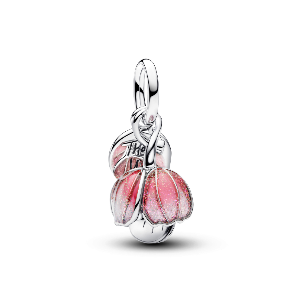 Pandora - Blomstrende blomst charm i sølv med emalje - 764453c01