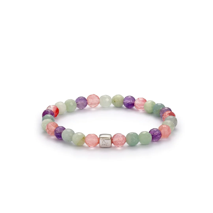 Alexander Lynggaard - Biarritz 6 mm armbånd med akvamarin, cherry kvarts og ametyst - C10330