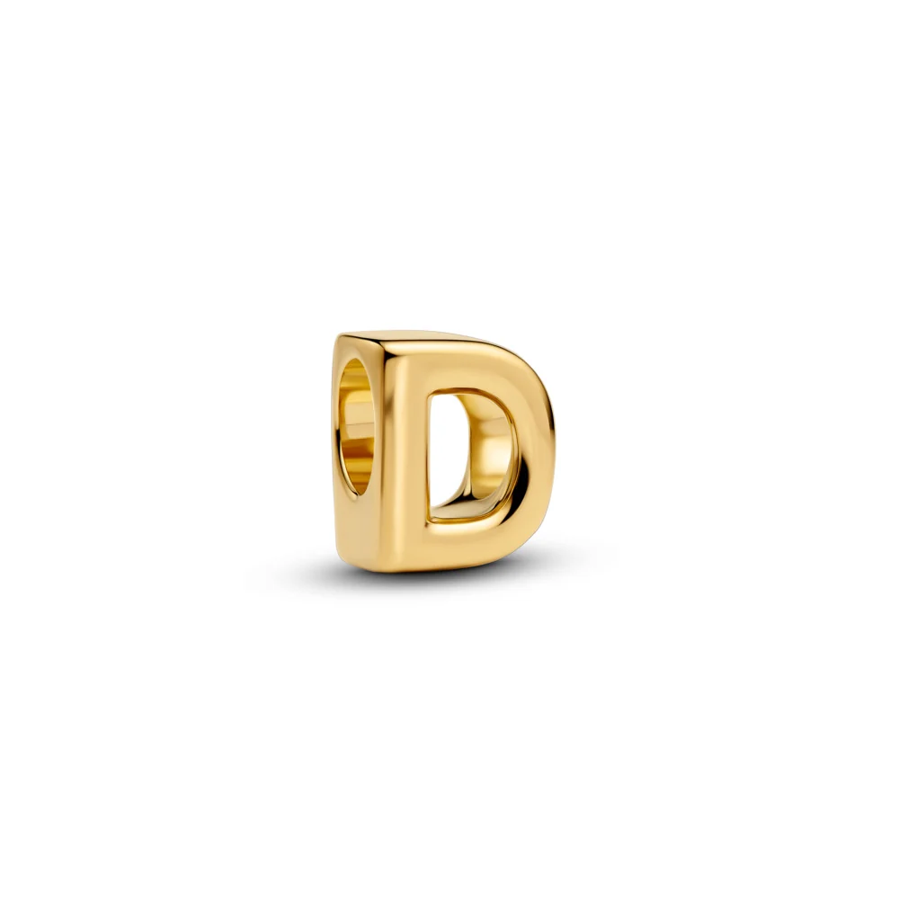 Pandora - Forgyldt D bogstav charm - 763950c00