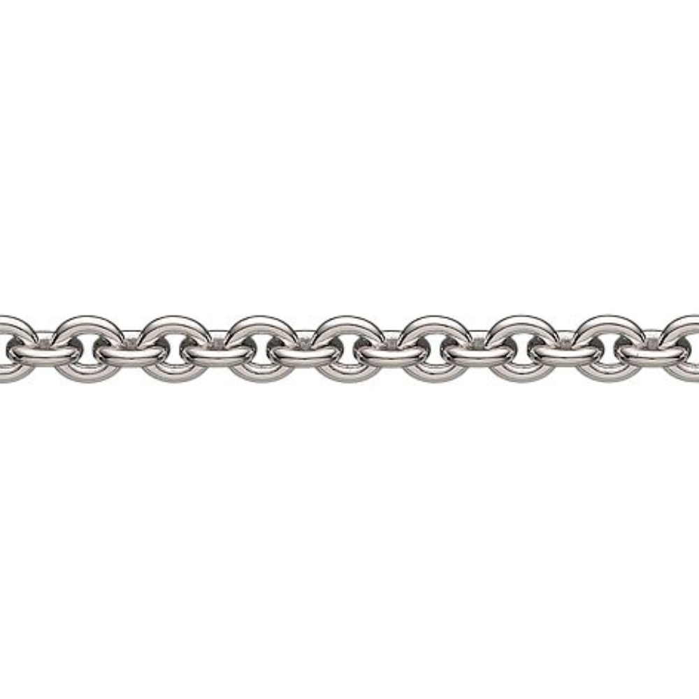BNH - Rund anker sølv / forgyldt halskæde med fjederingslås