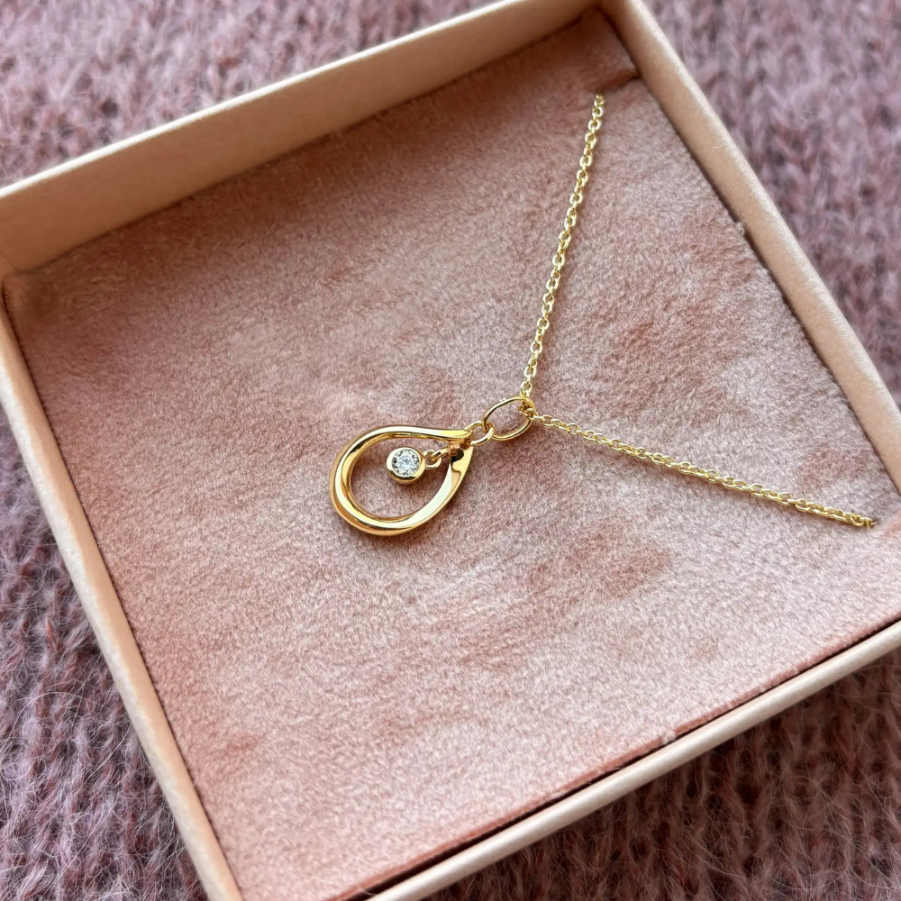 Scrouples - 8 karat guld vedhæng med bevægelig sten - 215593